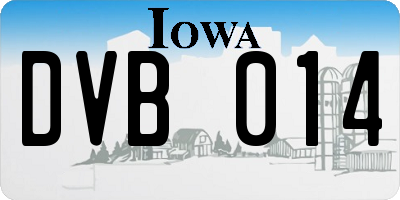 IA license plate DVB014