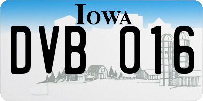 IA license plate DVB016