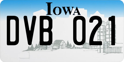 IA license plate DVB021