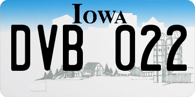 IA license plate DVB022