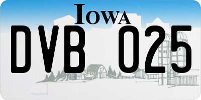 IA license plate DVB025