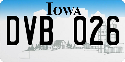 IA license plate DVB026