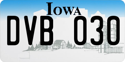 IA license plate DVB030