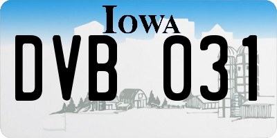 IA license plate DVB031
