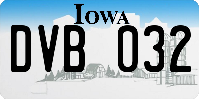 IA license plate DVB032