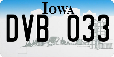 IA license plate DVB033