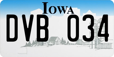 IA license plate DVB034