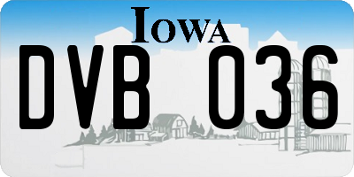 IA license plate DVB036
