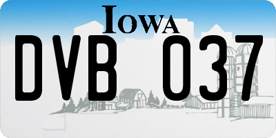 IA license plate DVB037