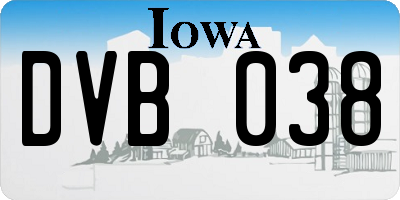 IA license plate DVB038
