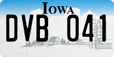 IA license plate DVB041