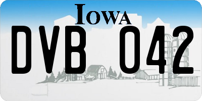 IA license plate DVB042