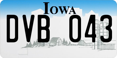 IA license plate DVB043