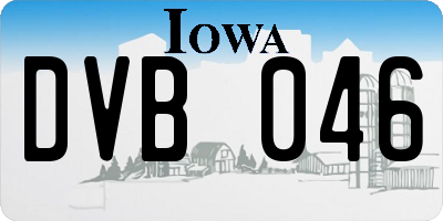 IA license plate DVB046