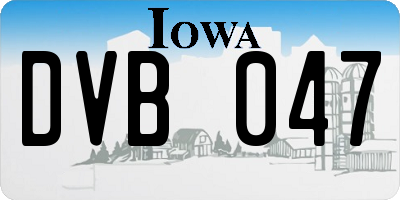 IA license plate DVB047