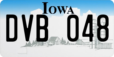 IA license plate DVB048