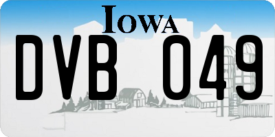 IA license plate DVB049
