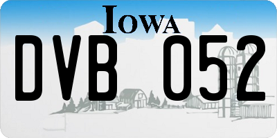 IA license plate DVB052