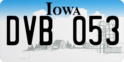 IA license plate DVB053