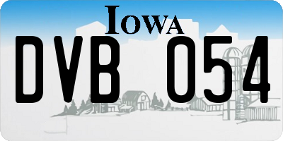 IA license plate DVB054