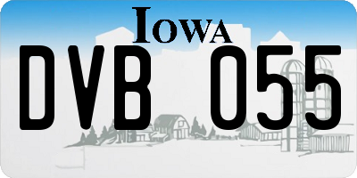 IA license plate DVB055