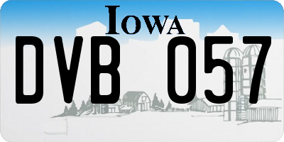 IA license plate DVB057