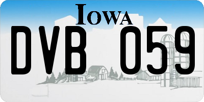 IA license plate DVB059