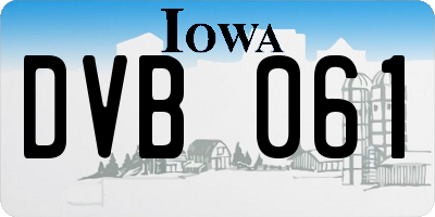 IA license plate DVB061