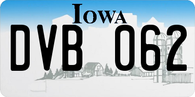 IA license plate DVB062