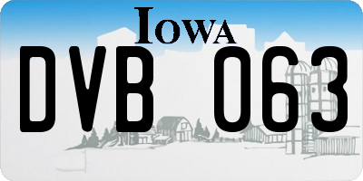 IA license plate DVB063