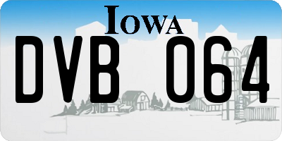 IA license plate DVB064