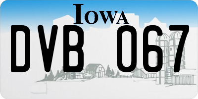 IA license plate DVB067