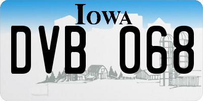 IA license plate DVB068