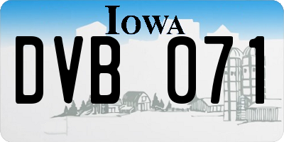 IA license plate DVB071