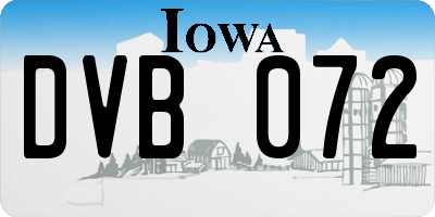 IA license plate DVB072