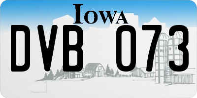 IA license plate DVB073