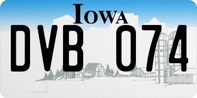 IA license plate DVB074