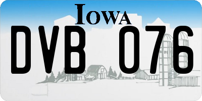 IA license plate DVB076