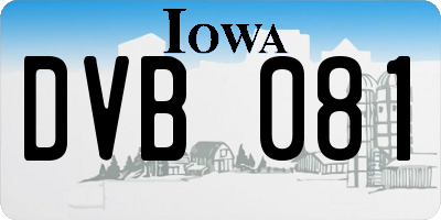 IA license plate DVB081