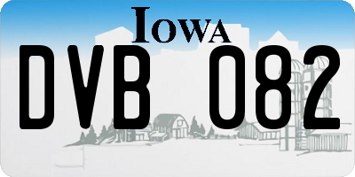 IA license plate DVB082