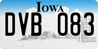 IA license plate DVB083
