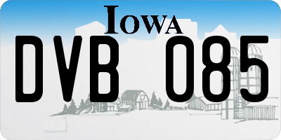 IA license plate DVB085