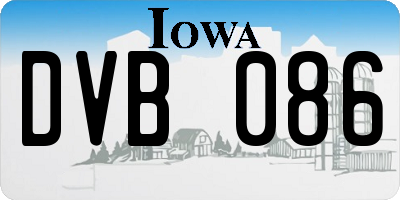 IA license plate DVB086