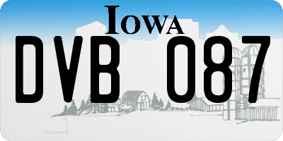 IA license plate DVB087
