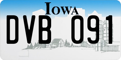 IA license plate DVB091