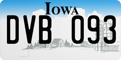 IA license plate DVB093