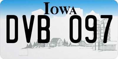 IA license plate DVB097