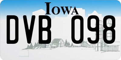 IA license plate DVB098