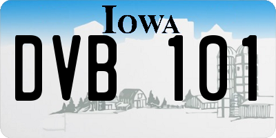 IA license plate DVB101