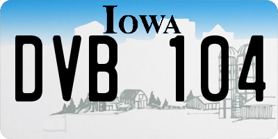 IA license plate DVB104